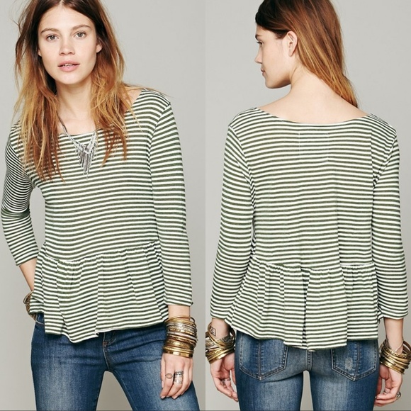 striped peplum tee